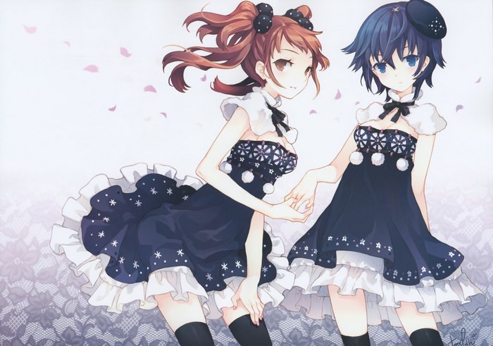 Two girls in dark dresses from Shin Megami Tensei