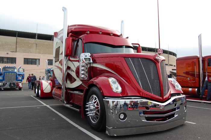 Red International Truck with Custom Paint