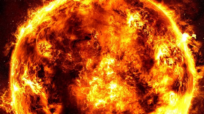 The Sun with solar flares