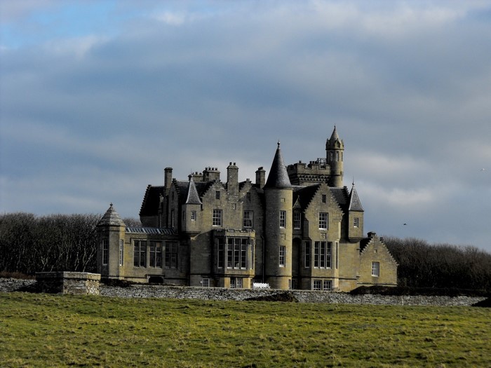 Balfour Castle on a grassy hill