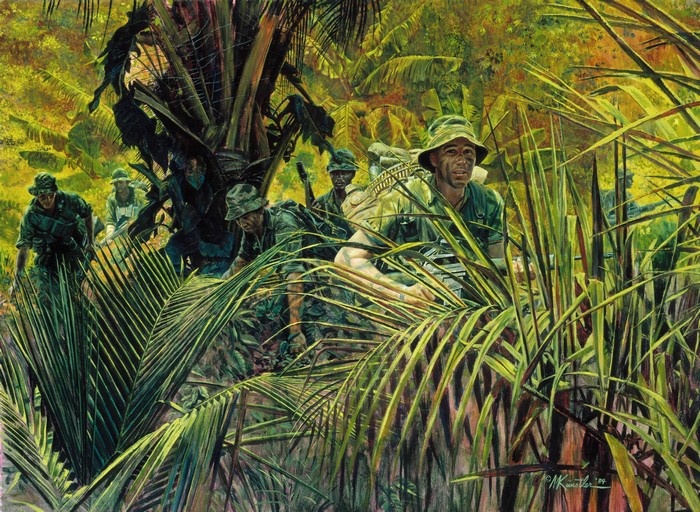 Painting Art of Soldiers in Jungle
