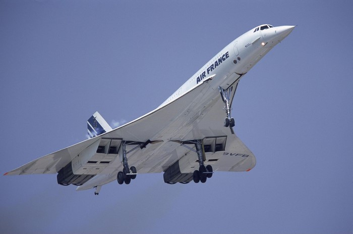Air France Concorde airplane in flight