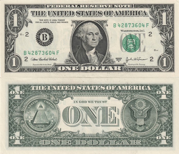 4K Close-Up of One Dollar Bill