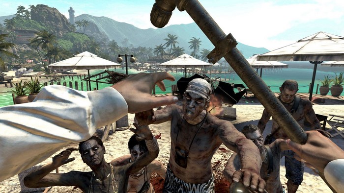 Dead Island zombie attack on a tropical beach