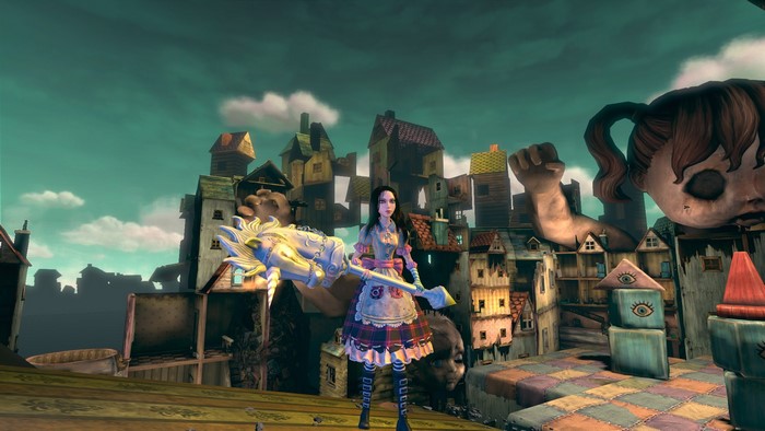 Alice from American McGee's Alice holding a weapon