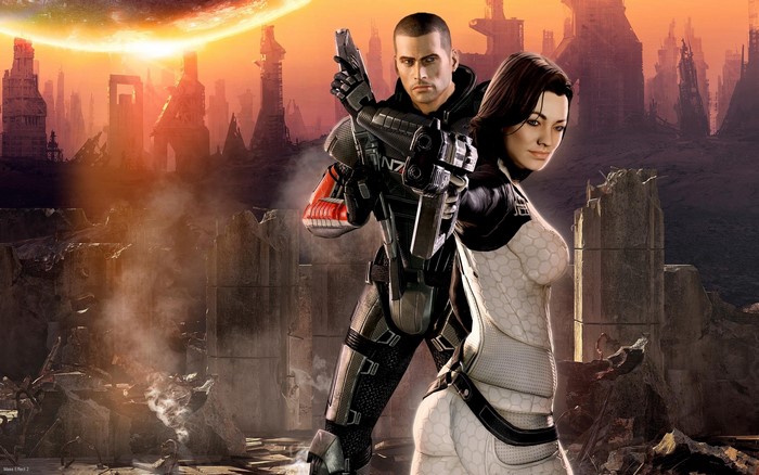 Commander Shepard and Miranda Lawson from Mass Effect 2