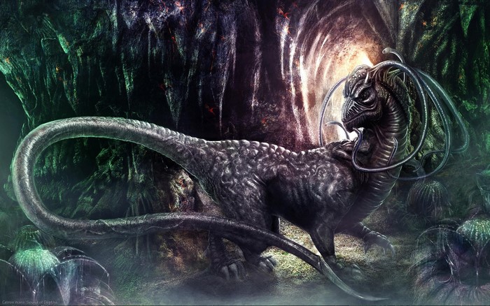 Ceiron Wars creature in a cave