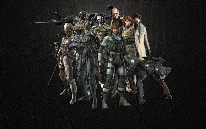 Metal Gear characters and a robot dog