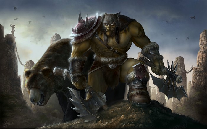 Orc warrior with bear from World of WarCraft