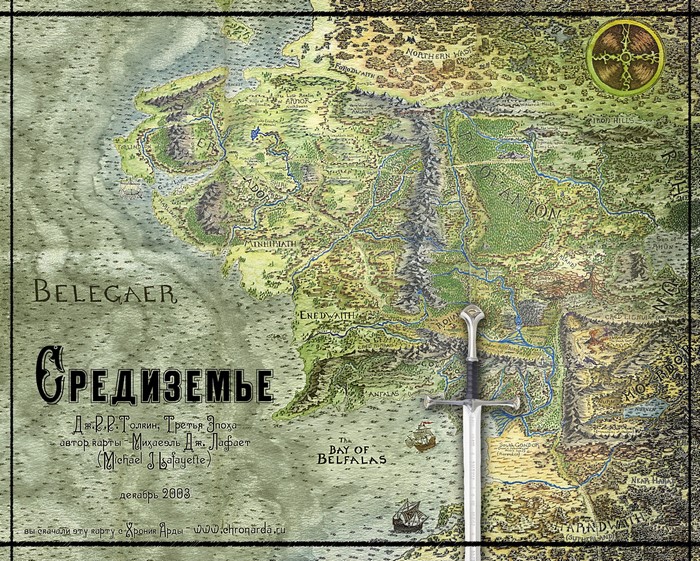Map of Middle-earth from The Lord of the Rings