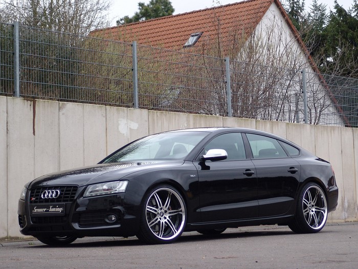 Black Audi S5 Sportback with custom wheels