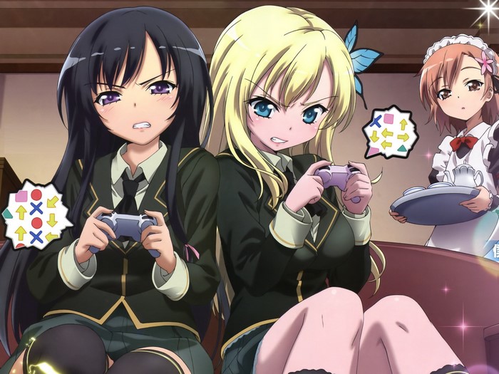 Boku wa Tomodachi ga Sukunai: Sena and Yozora Playing Video Games