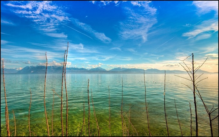 Lake Geneva with Alps in the background
