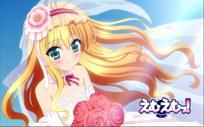 Emu Emu (MM!) anime character in wedding dress