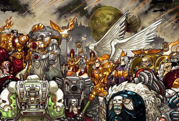 Warhammer 40000 characters in battle