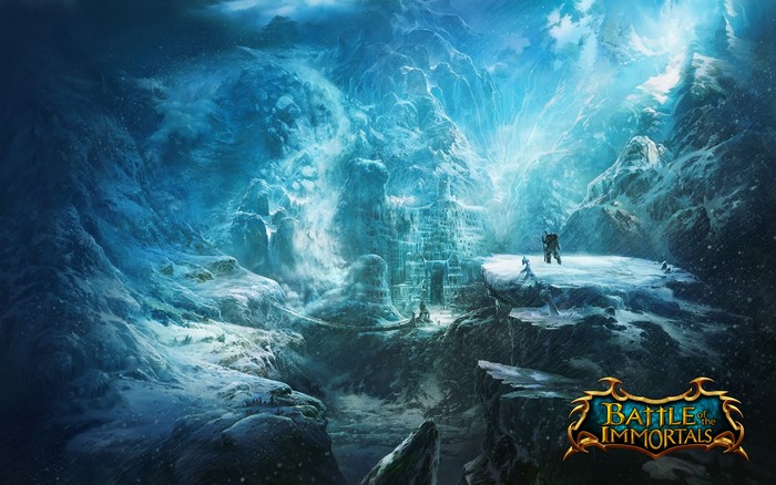 Battle of the Immortals ice mountain landscape