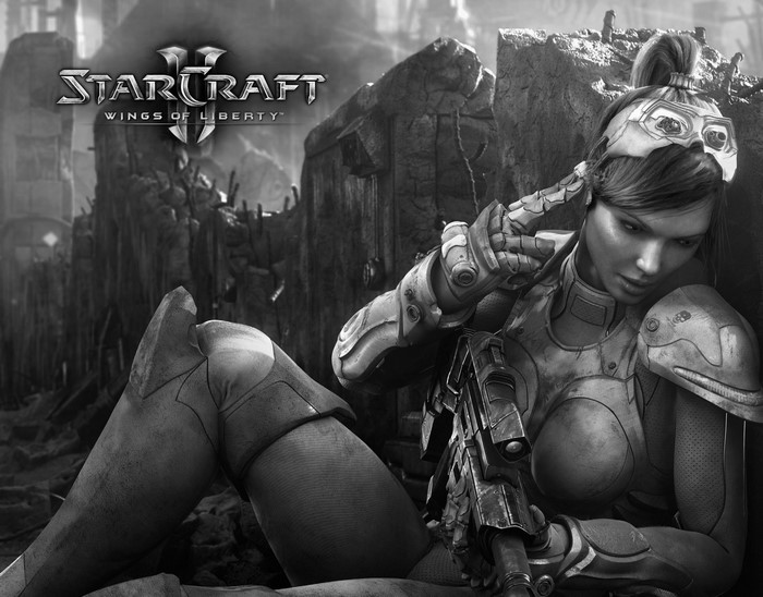StarCraft II: Wings of Liberty character with rifle