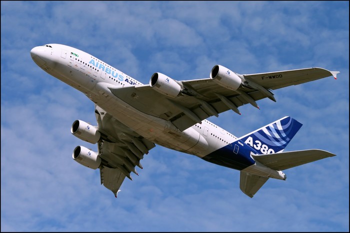 Airbus A380 Passenger Airplane in Flight