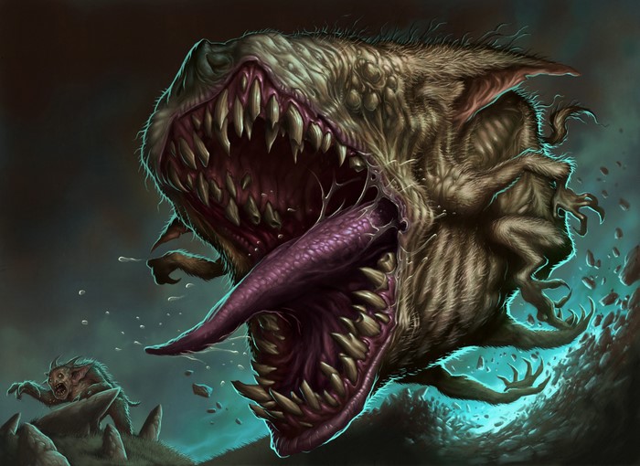 Monsters with sharp teeth and claws
