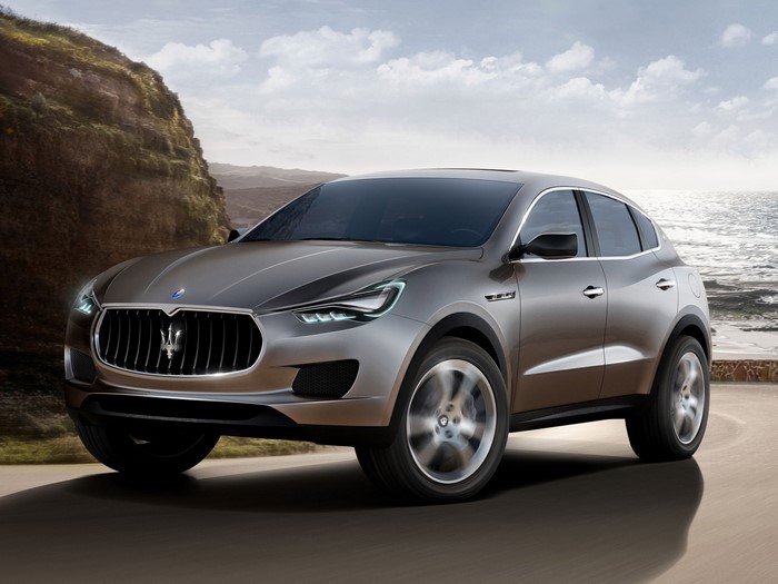 Maserati SUV concept car on a coastal road