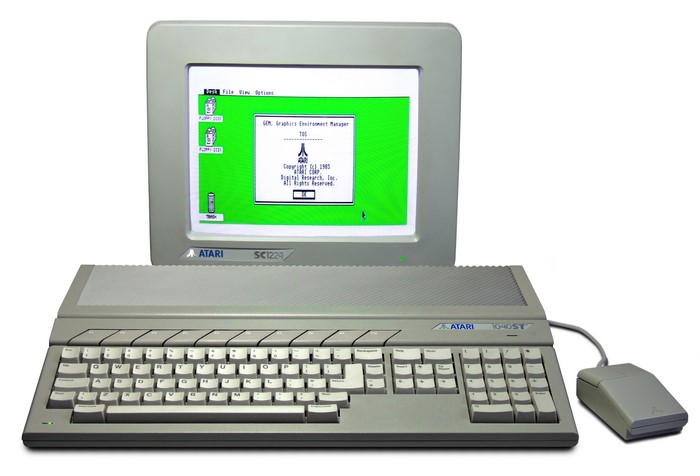 Atari 1040ST computer with SC1229 monitor and mouse