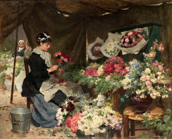 The Flower Seller by Victor Gilbert