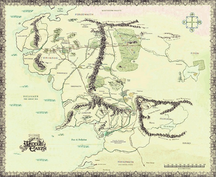 Map of Middle-earth from War in Middle-earth