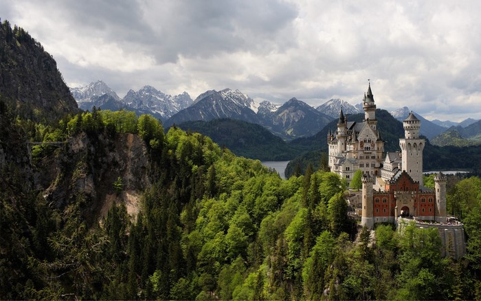 Neuschwanstein Castle in the Bavarian Alps, Germany