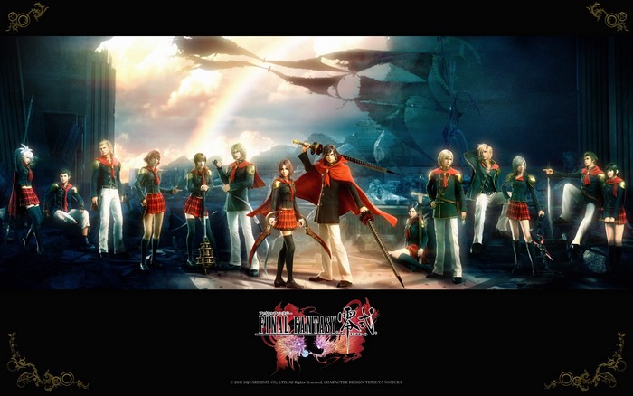 Final Fantasy Type-0 characters in a dramatic scene