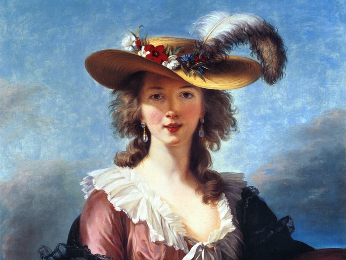 Portrait of a Woman in a Straw Hat by Vigee-Lebrun