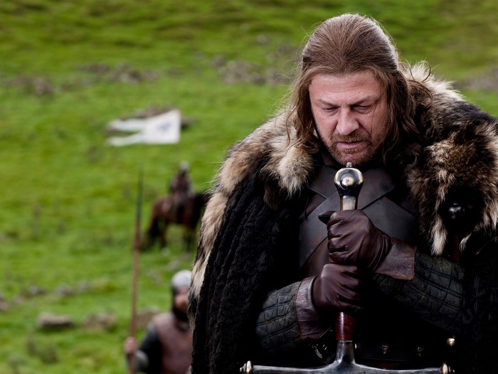 Ned Stark from Game of Thrones holding a sword