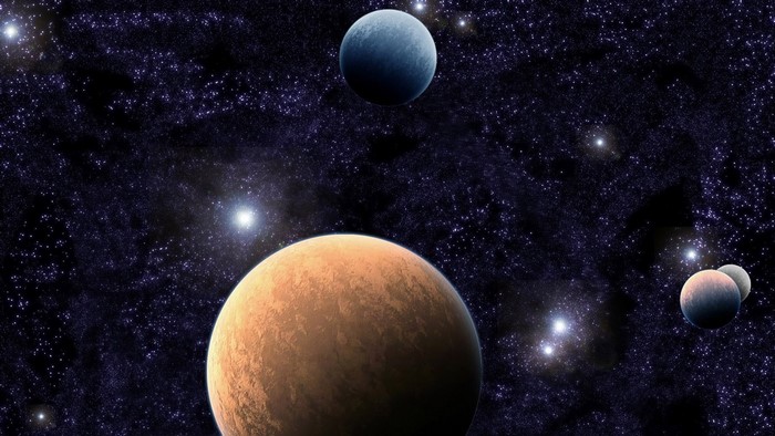 Planets in a starry nebula