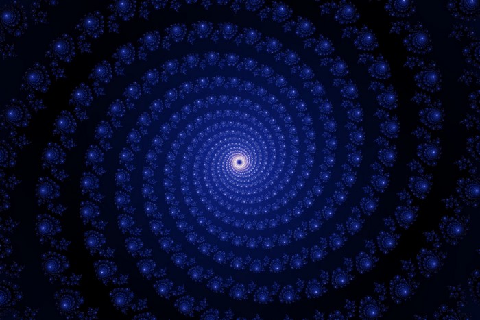 Abstract blue fractal spiral