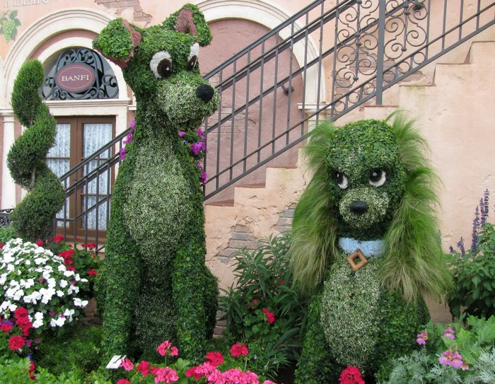 Topiary Dogs at a Park