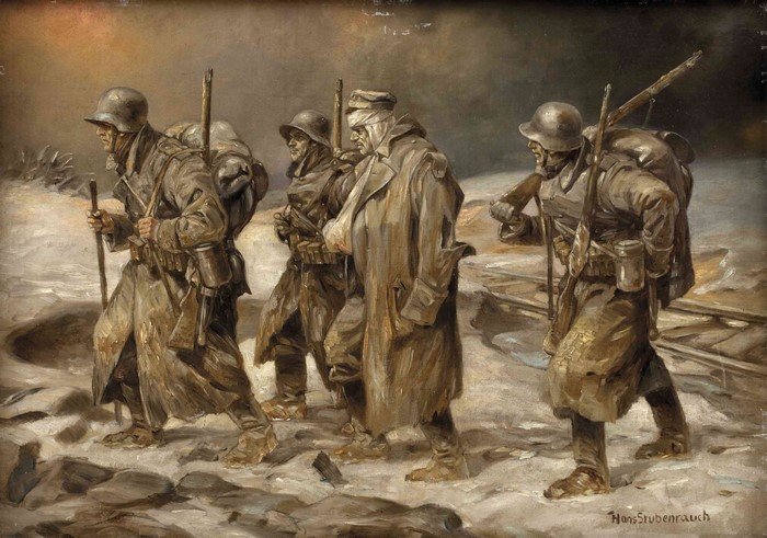 Painting Art of Soldiers in Winter