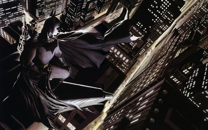 Batman on a Gotham City Rooftop