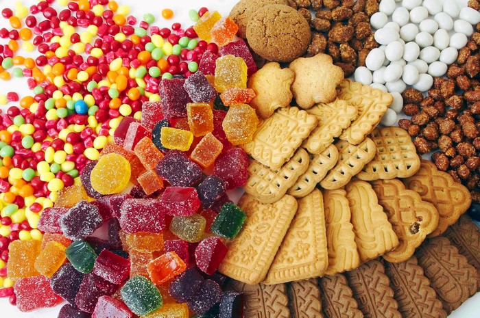 Assortment of cookies and candies