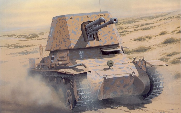 German Tank in Desert Camouflage