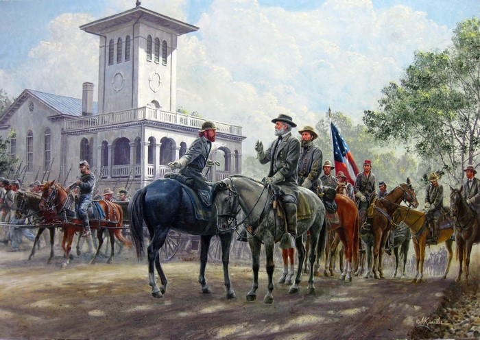 Mort Kunstler painting of Civil War generals on horseback