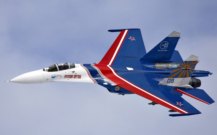 Sukhoi Su-35 fighter jet in flight