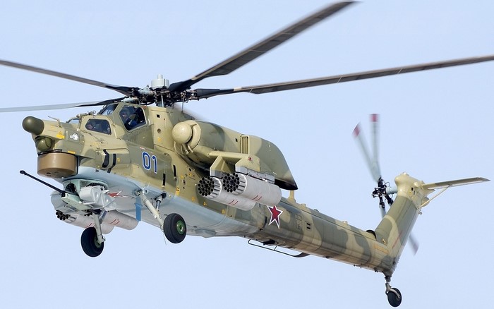 Russian Mi-28 attack helicopter in flight