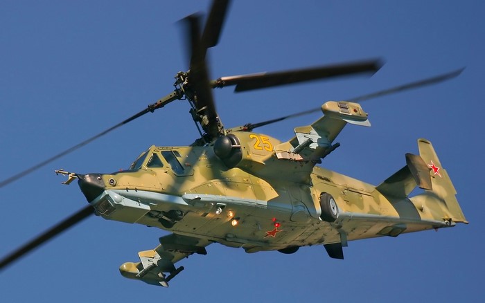 Kamov Ka-50 attack helicopter in flight