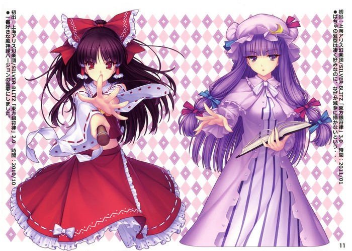 Reimu Hakurei and Patchouli Knowledge from Touhou
