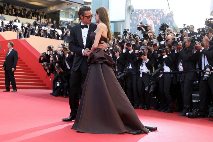 Angelina Jolie and Brad Pitt on red carpet