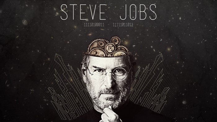 Steve Jobs with gears in his head