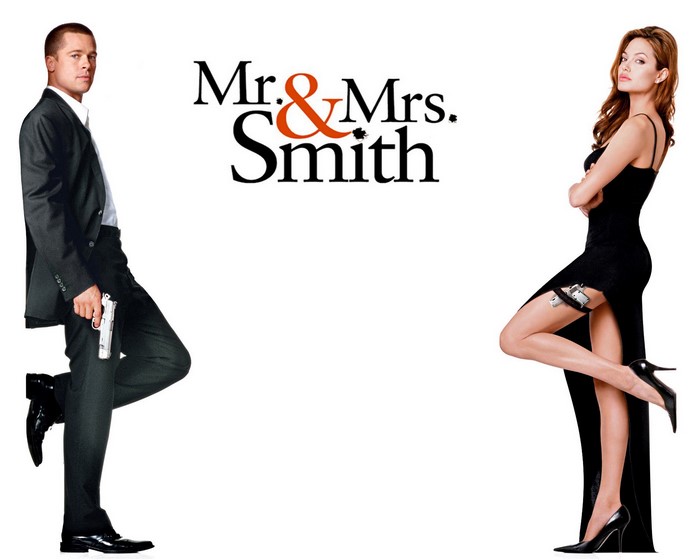 Mr. & Mrs. Smith movie poster with Brad Pitt and Angelina Jolie