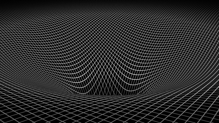 Abstract grid warping into a black hole
