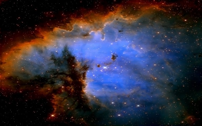Colorful Nebula with Stars in Deep Space