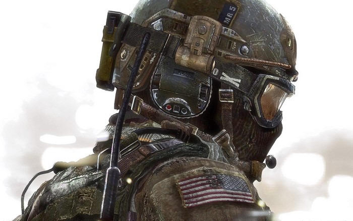 Soldier from Call of Duty wearing helmet and goggles