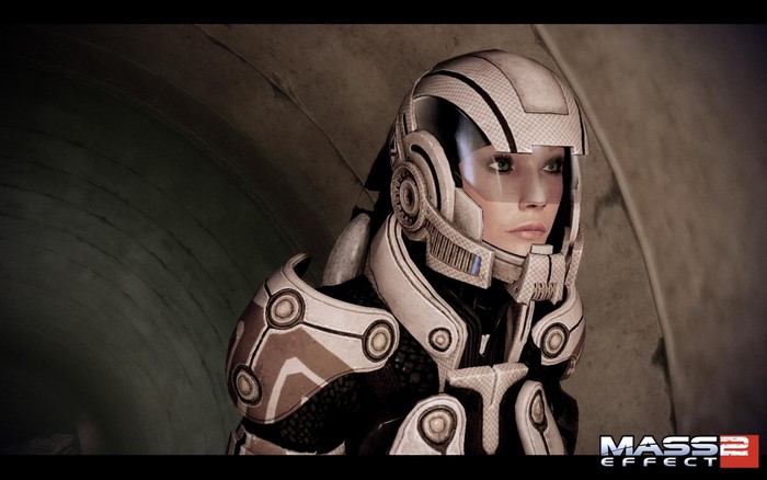 Female soldier in armor from Mass Effect 2